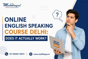 Student finding a live online English speaking class for Delhi